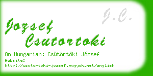 jozsef csutortoki business card